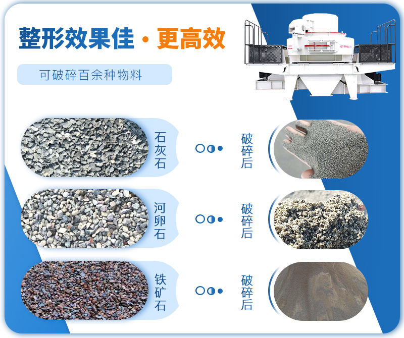 制砂機(jī)成品粒度多樣化，各種石料都不怕